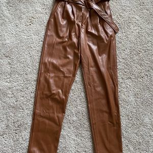 Boohoo Brown Leather Pants